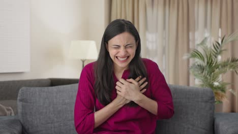 indian woman having a heart attack