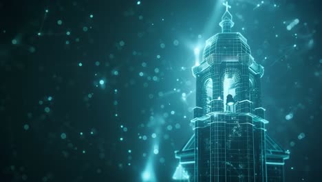 digital church wireframe render