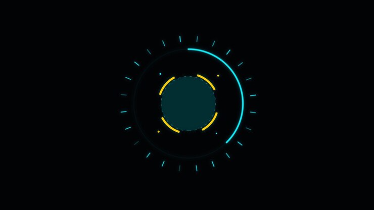 Animated Circular HUD Interface Element on Black Background
