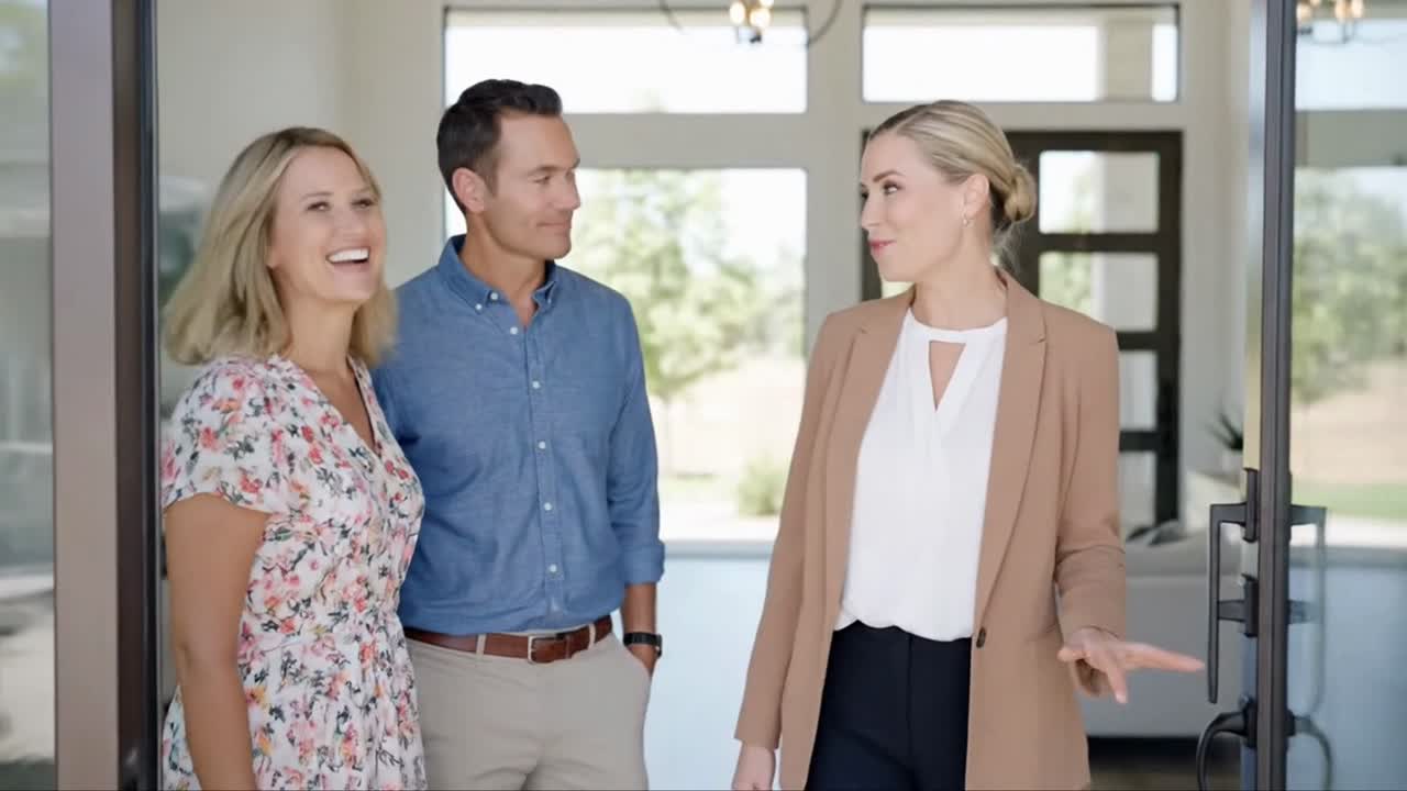 Confident Female Real Estate Agent Standing in a Modern Home