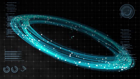 hud screen futuristic technology background 3d network orbit world internet network connection linking, 3d render high tech digital analyzing digital data concept.