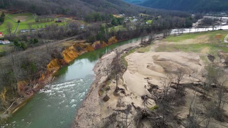 4K Aerial Drone Video of Erosion and Debris on the Nolichucky River in Erwin, TN after Hurricane Helene (2024)