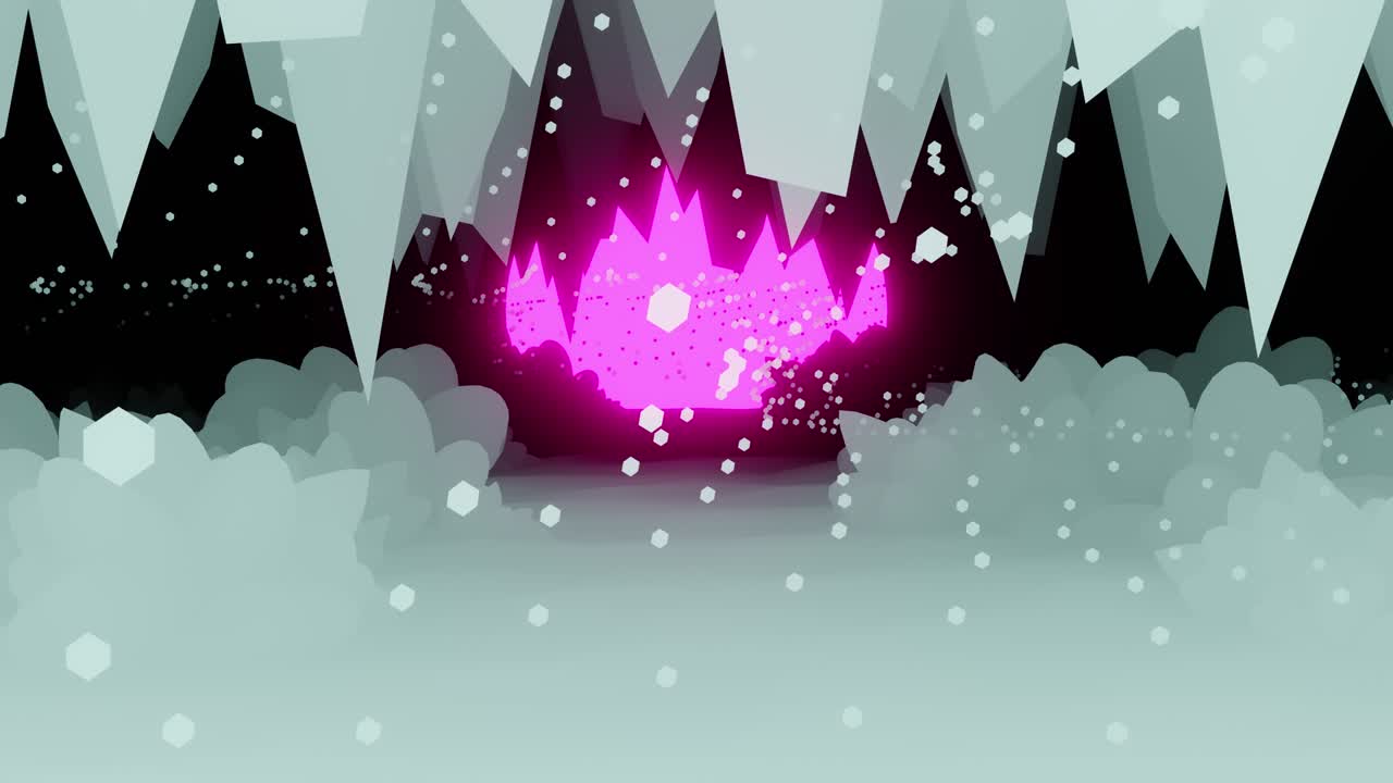 VJ flying over a magical icy abstract planet. VJ loop animation for creating infinitely long videos.