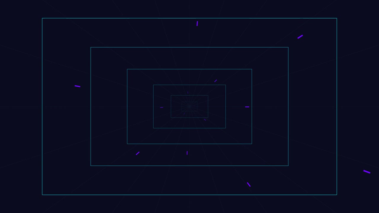 Abstract Digital Tunnel with Moving Rectangular Frames