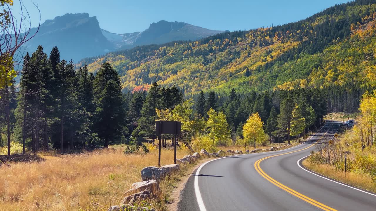The road to Emerald Lake at Rocky Mountain National Park