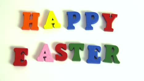 las letras deletrean felices pascuas