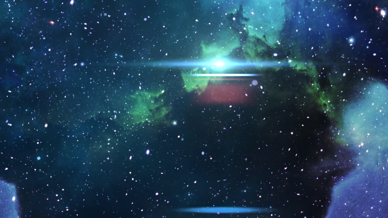 4k 푸른 성운 구름이 있는 우주가 더 가까이 다가오고 있습니다