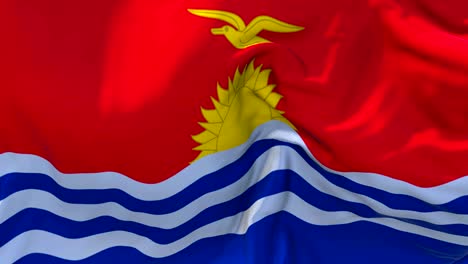 kiribati flag waving in wind slow motion animation . 4k realistic fabric texture flag smooth blowing on a windy day continuous seamless loop background.