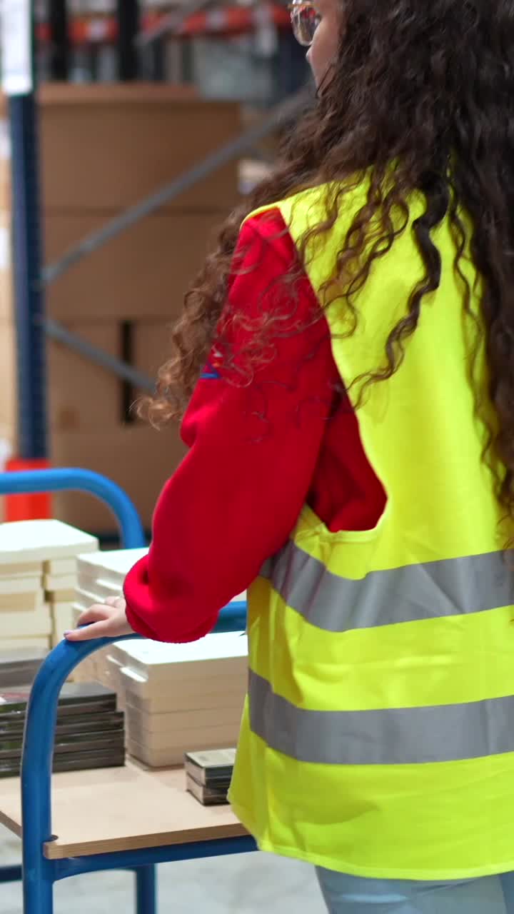 Warehouse worker with safety vest