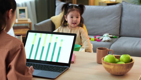 Unrecognizable woman working on laptop