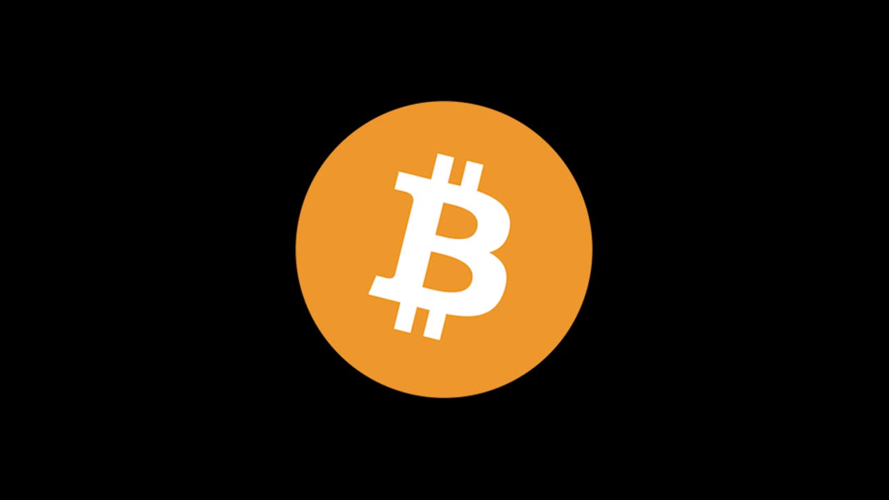 Bitcoin logo animation on Black , ideal for cryptocurrency visuals and marketing content.