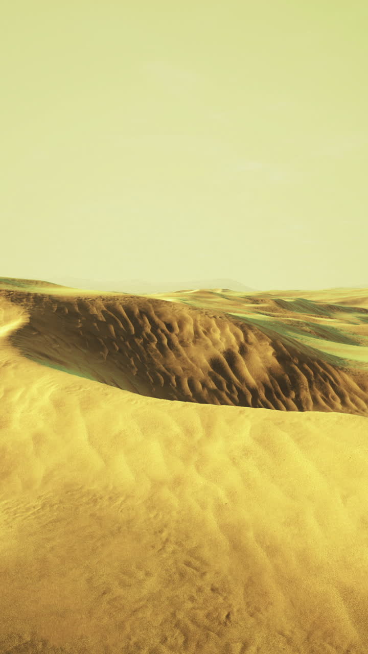 Endless golden dunes stretch under the warm sun in a tranquil desert landscape
