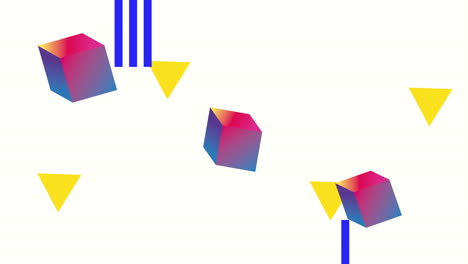 colors lines and geometric figures in white background animation