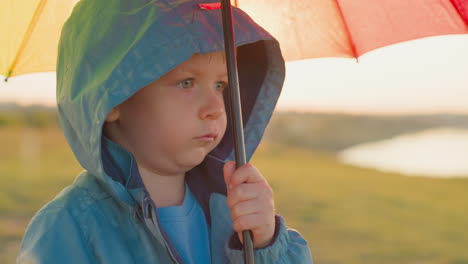 child mood reflects dreariness of weather small boy sense of discomfort grows with surroundings