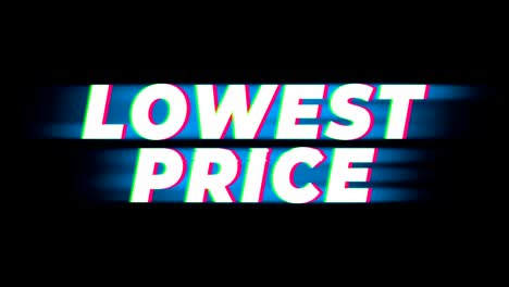 lowest price text vintage glitch effect promotion.