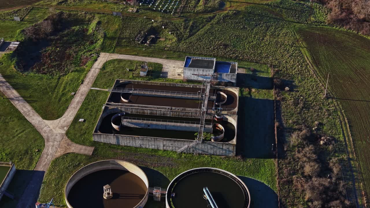 Water treatment facility located in a rural area during the day