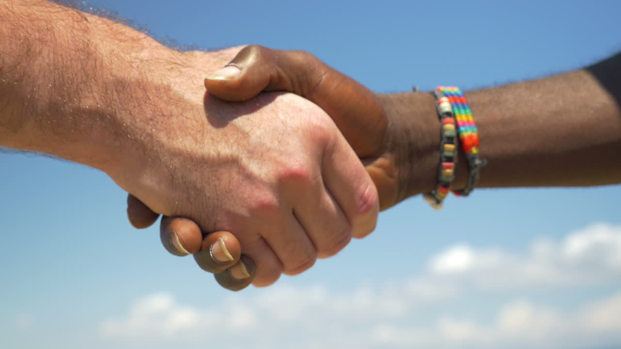 Handshake as symbol of international friendship
