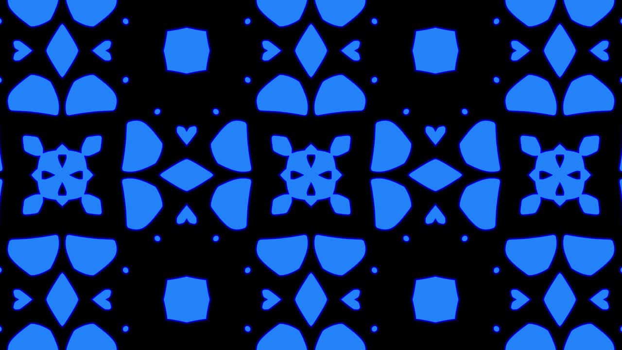 Abstract blue geometric seamless pattern background. Abstract Stripes Kaleidoscope Loop. Fast Psychedelic Colorful Kaleidoscope VJ background. Disco Abstract Motion Background. Kaleidoscope effect