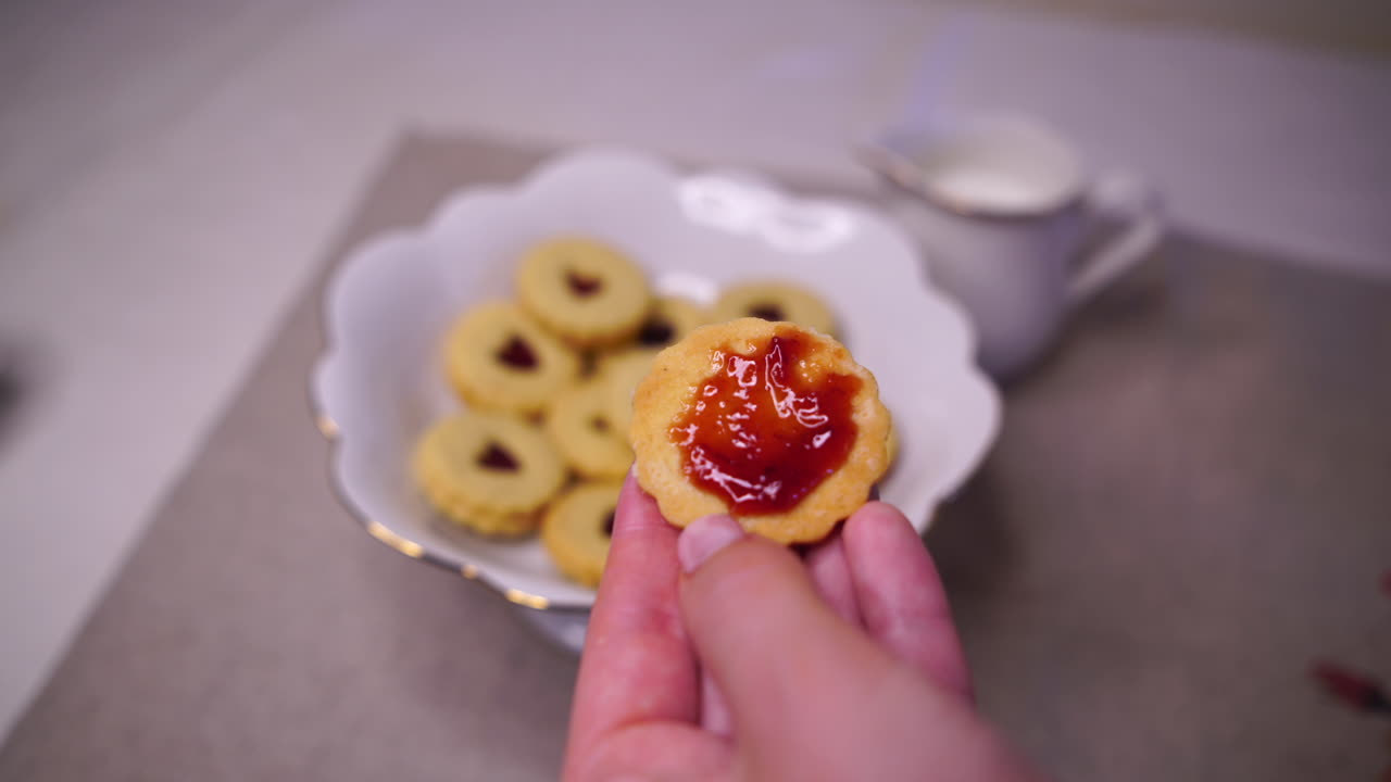 Enjoy a plate of delicious homemade cookies paired with creamy milk served on the side