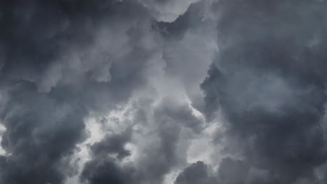the view of thick clouds and a thunderstorm in the sky