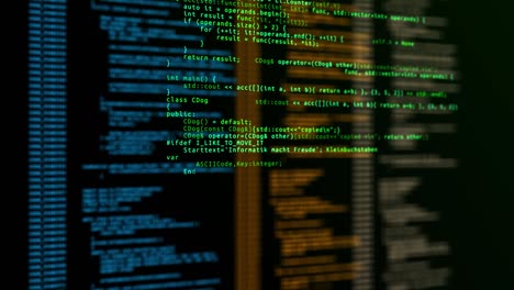 4k loop programming code abstract technology background.