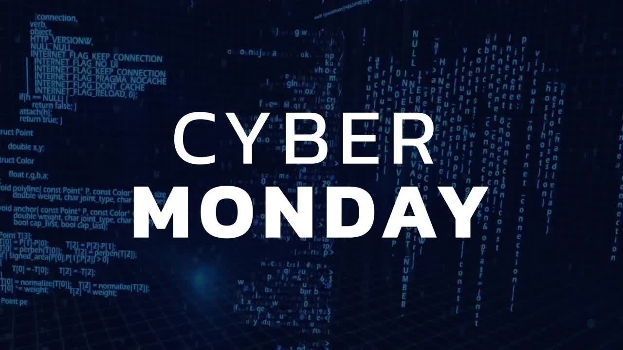 Cyber Monday text against digital screen 4k
