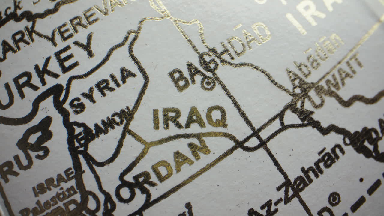 Map of Iraq, Syria and Jordan
