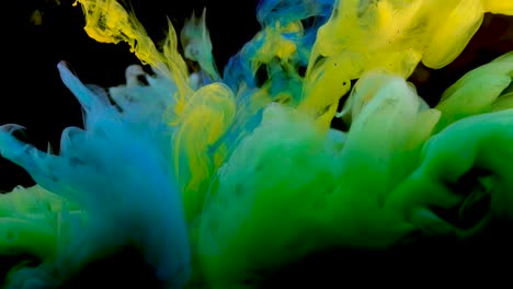 4k, color drops in water, abstract color mix, drop of ink color mix paint falling on water colorful ink in water, 4k footage,