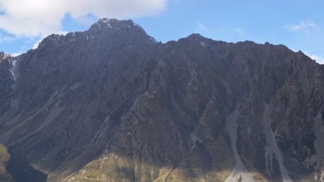 the nuns veil mountain in the canterbury region of new zealand - wide shot