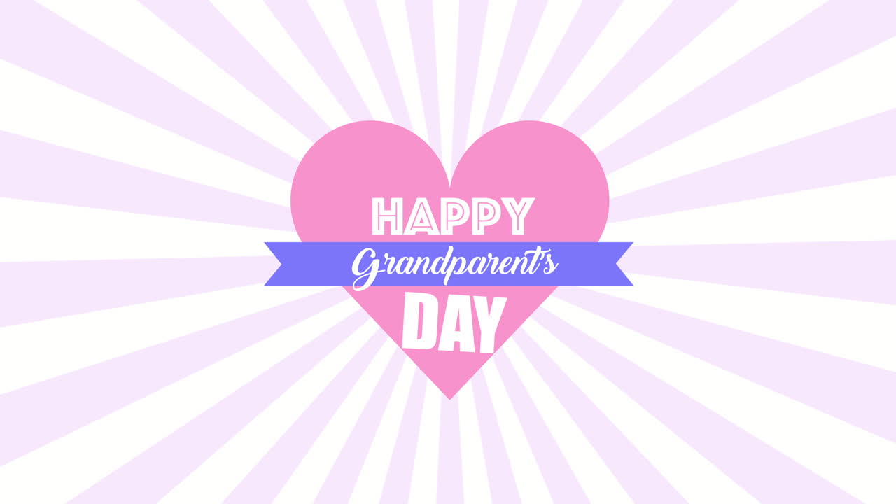 행복한 할아버지와 할머니의 날 카드와 마음의 사랑