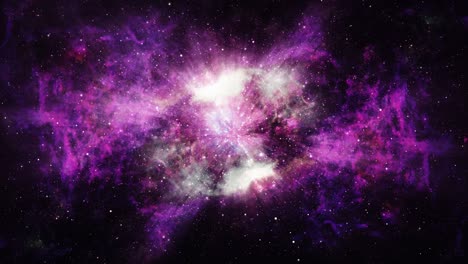 4k 3d render seamless loop space background with beautiful glow purple nebula and shining stars. flying through nebula and star fields in deep space. hyperspace abstract background. magic color galaxy