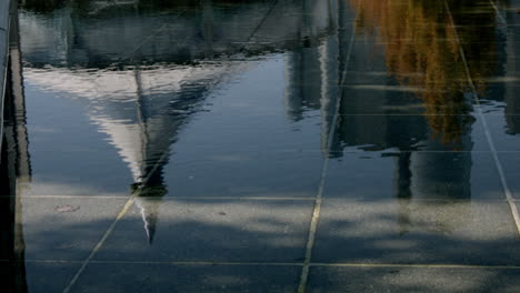 carousel and water feature in a city park