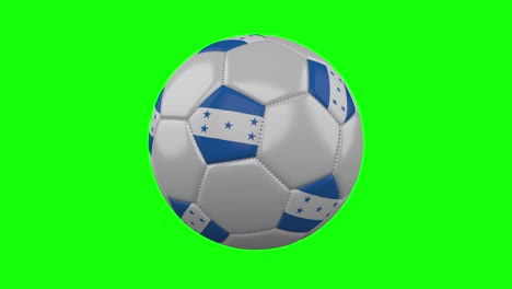 soccer ball with honduras flag on green chroma key, loop