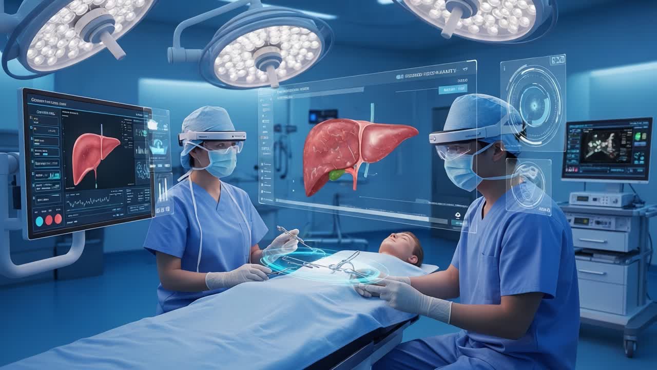 Advanced Surgical Procedure in a Modern Operating Room with Augmented ...