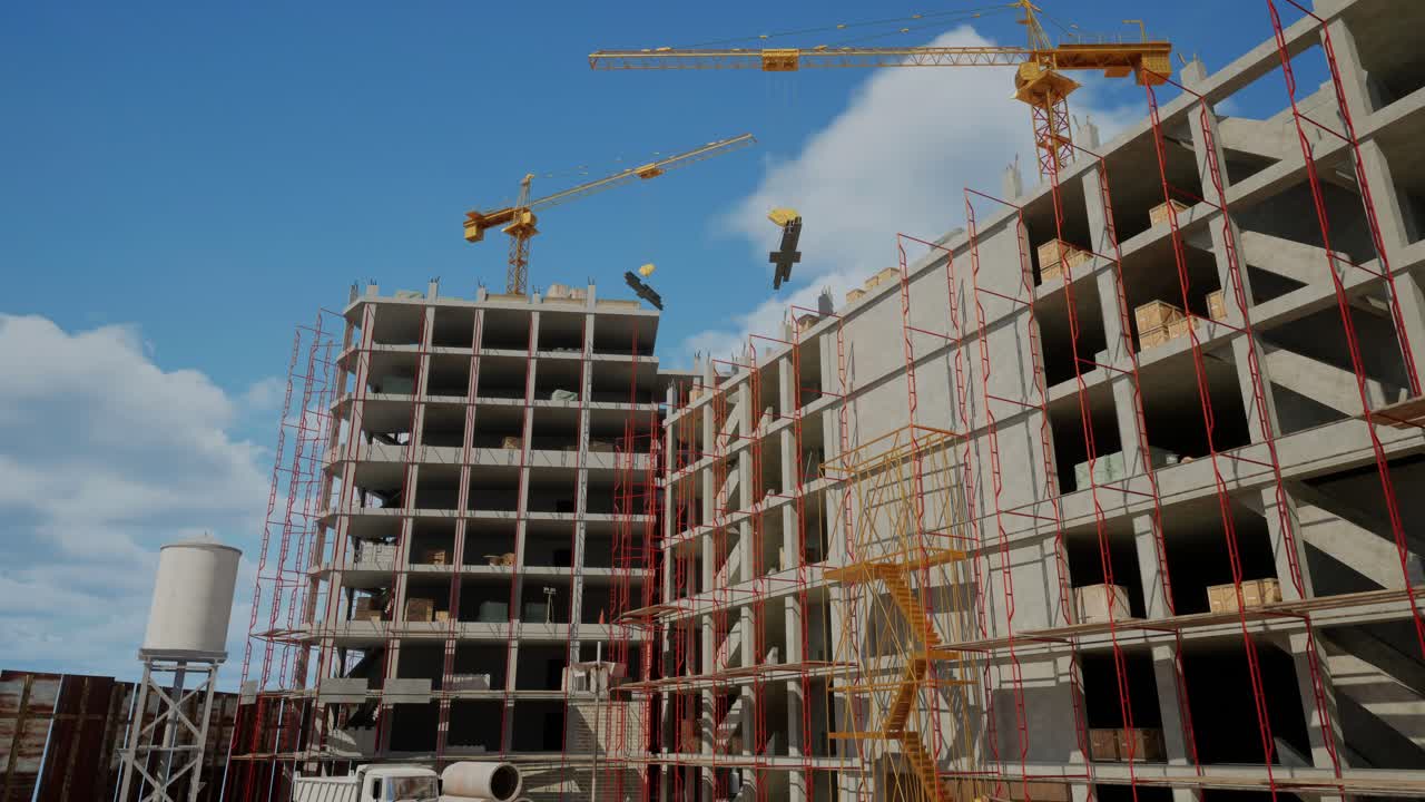 sitio de construcción de un edificio de varios pisos