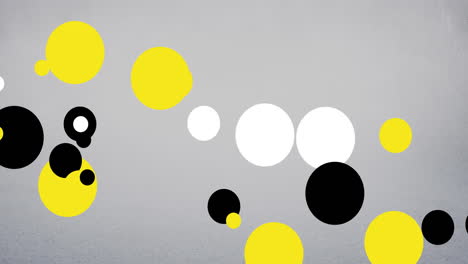 animación de la bandera de los colores de brunei con puntos blancos, negros y amarillos sobre un fondo gris