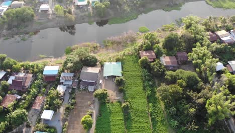 aerial view of rural area in lopburi province, thailand