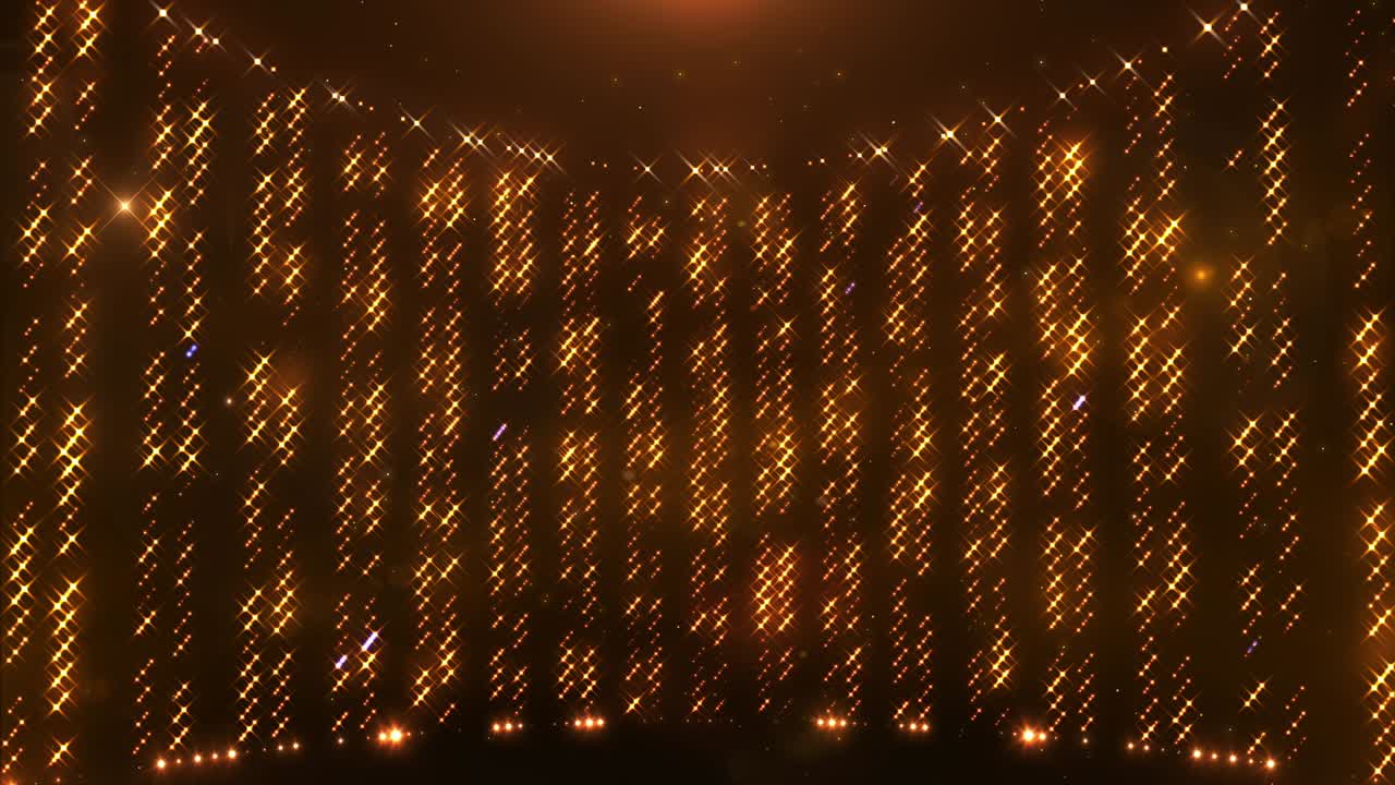 추상적인 황금색 별빛 반이는 배경, 3d 렌더링 애니메이션