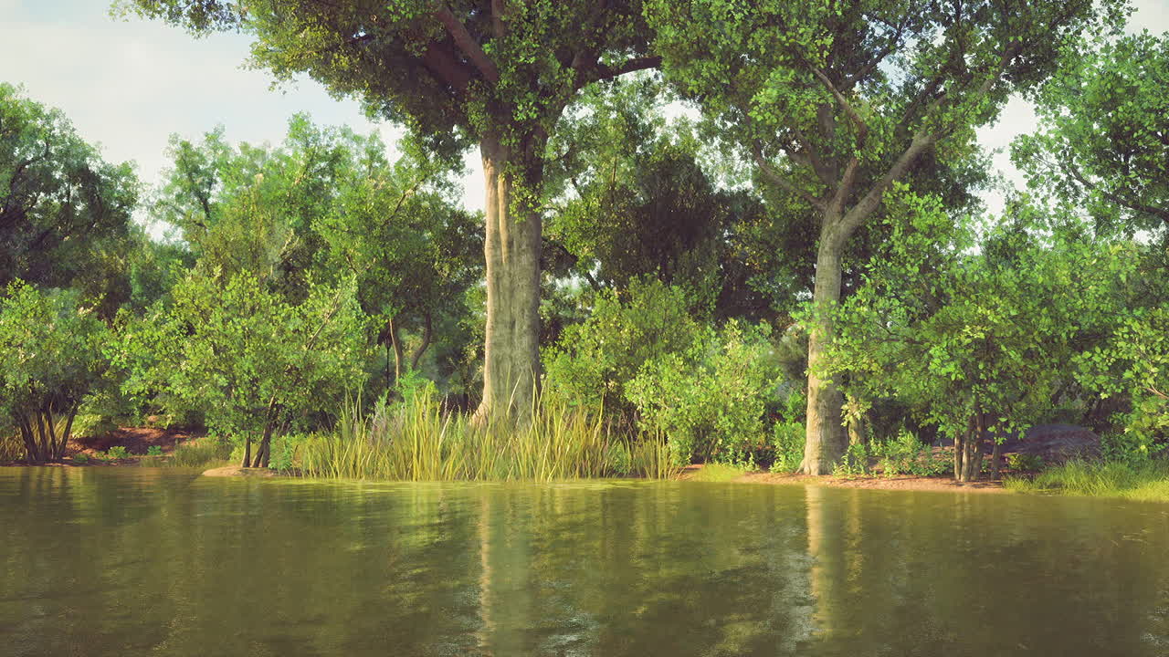 조용한 숲 호수