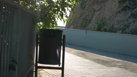 Trash-bin-on-the-street-with-backlight-in-spain