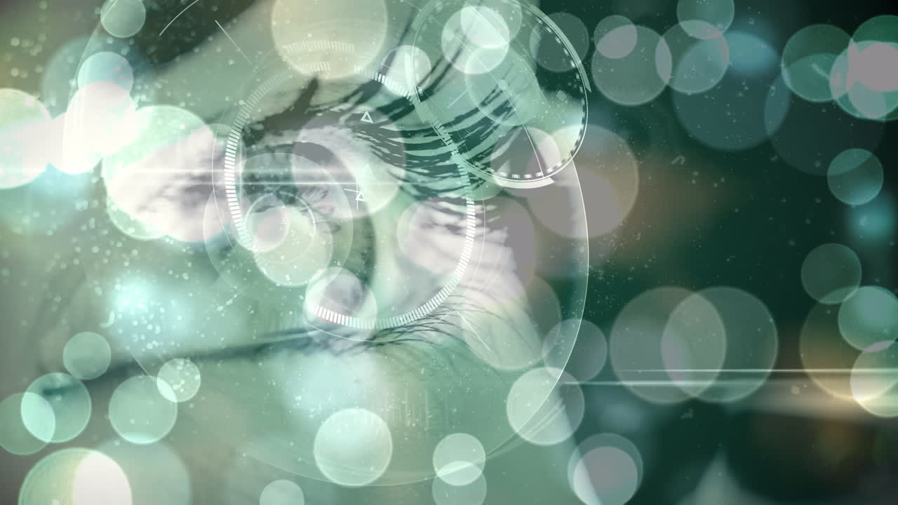 녹색 빛나는 점, 데이터 처리 및 범위 스캔, 암 눈의 근접