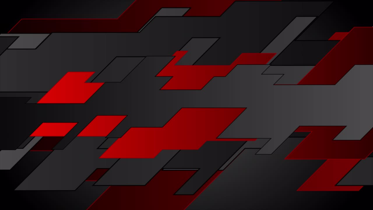 fondo de movimiento de tecnología abstracta geométrica roja y negra