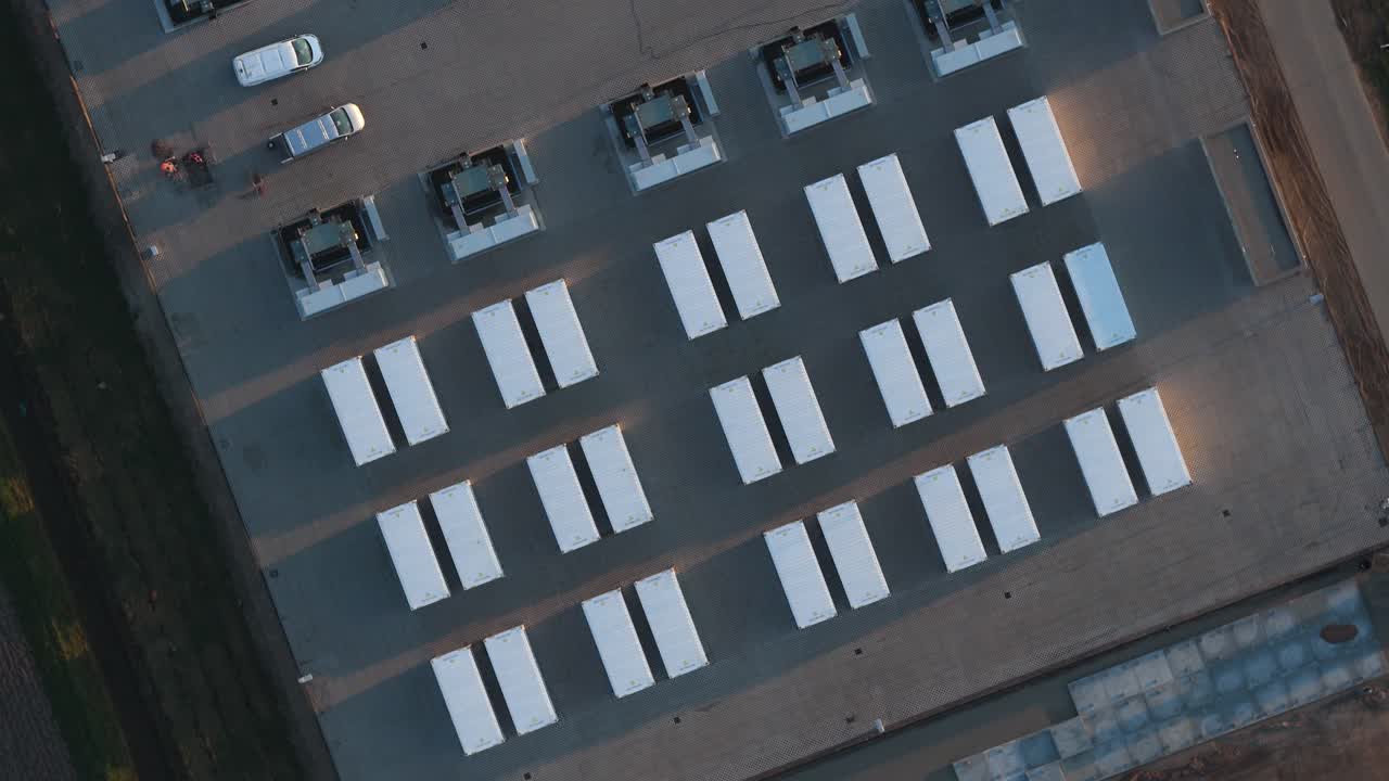 Aerial view of battery energy storage system plant in the netherlands