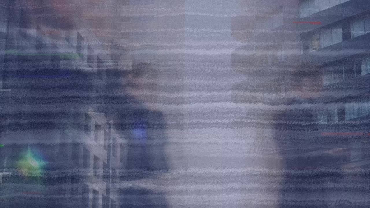 Busy commuters and modern buildings