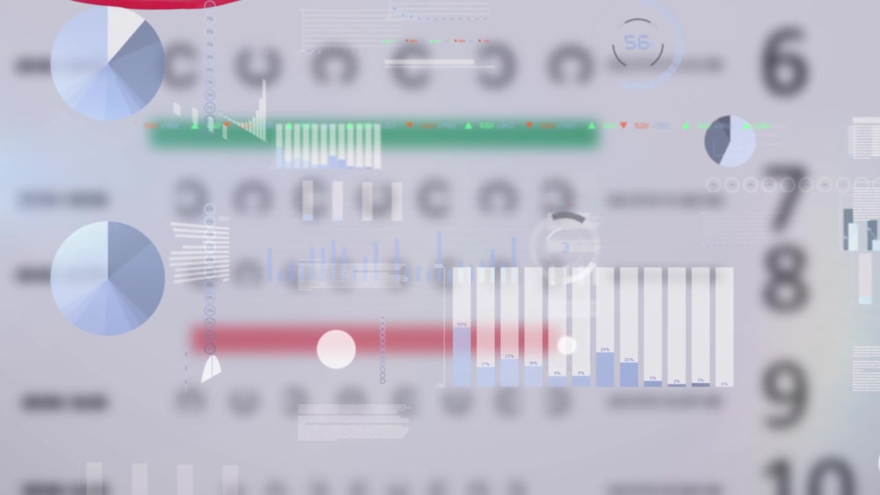 Animation graphs and data processing over eyesight test interface