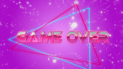 animation of game over text over neon shapes