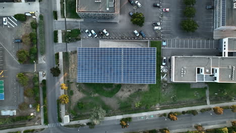 solar roof powered aerial top shot montpellier south of france sunny area