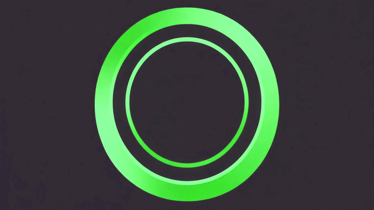 Animated Green Concentric Circles Expanding on Dark Background