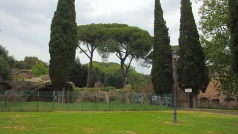 Beautiful-Landscape-In-Parco-del-Colle-Oppio-In-Rome,-Italy