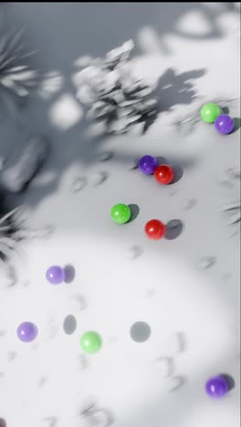 abstract 3d render with balls and plants